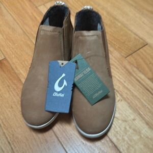 Women’s Olukai Hawaii'iloa Manu Hope Waterproof Stylish Boots - Fox/Off White 9